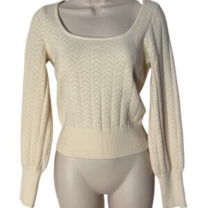 ASTR The Label Cream / Eggnog Knit Sweater, Women's Size S